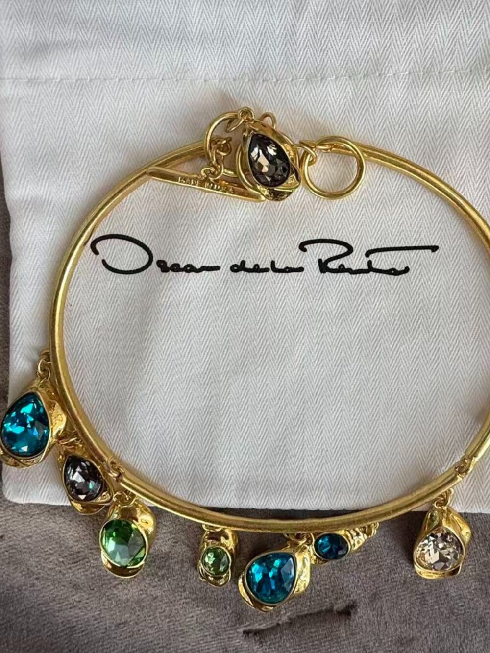 Oscar de la Renta Multi-Color Crystal Gold Tone Choker